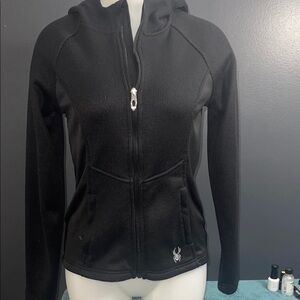 Spyder Black Textured Jacket with Logo